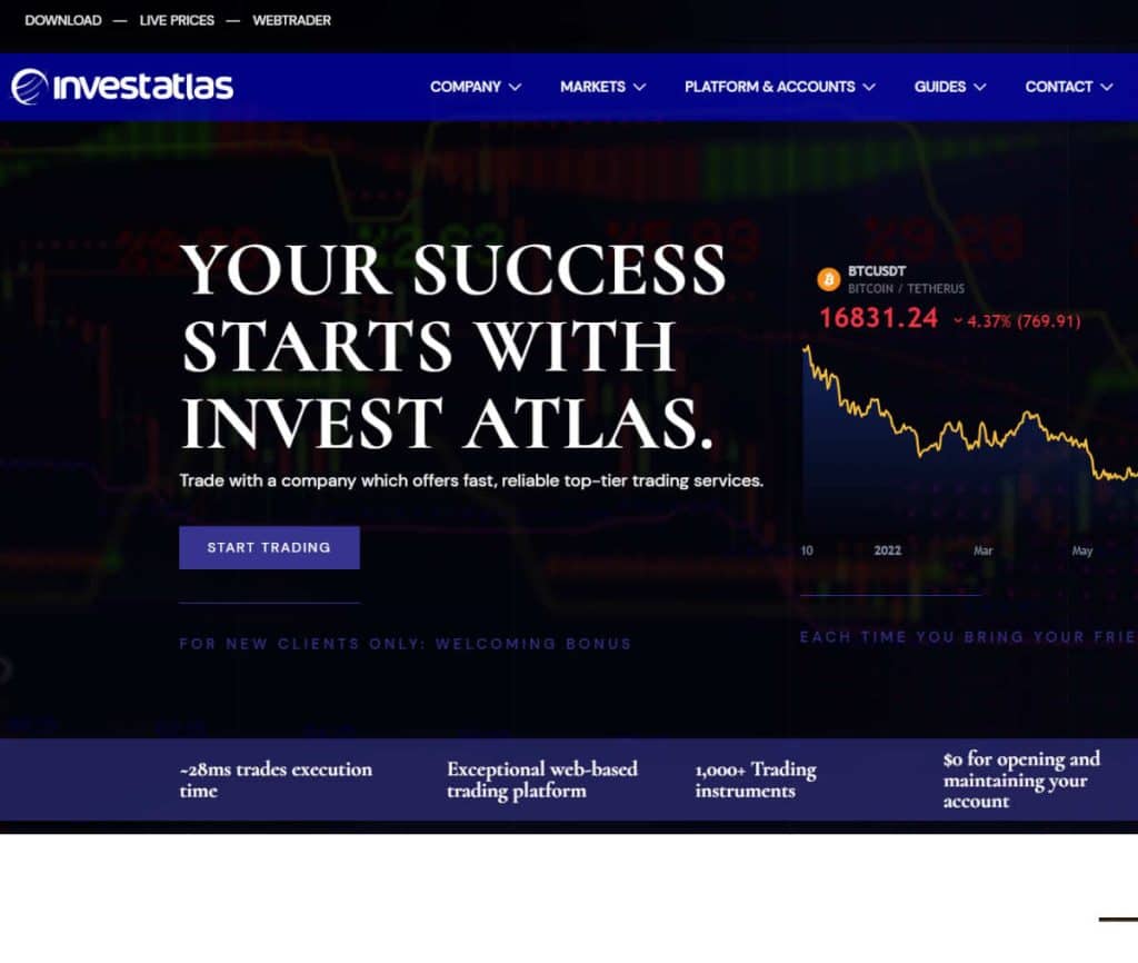 Sitio web de Invest Atlas