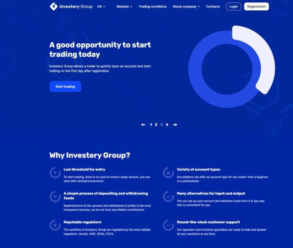 Sitio web de Investery Group