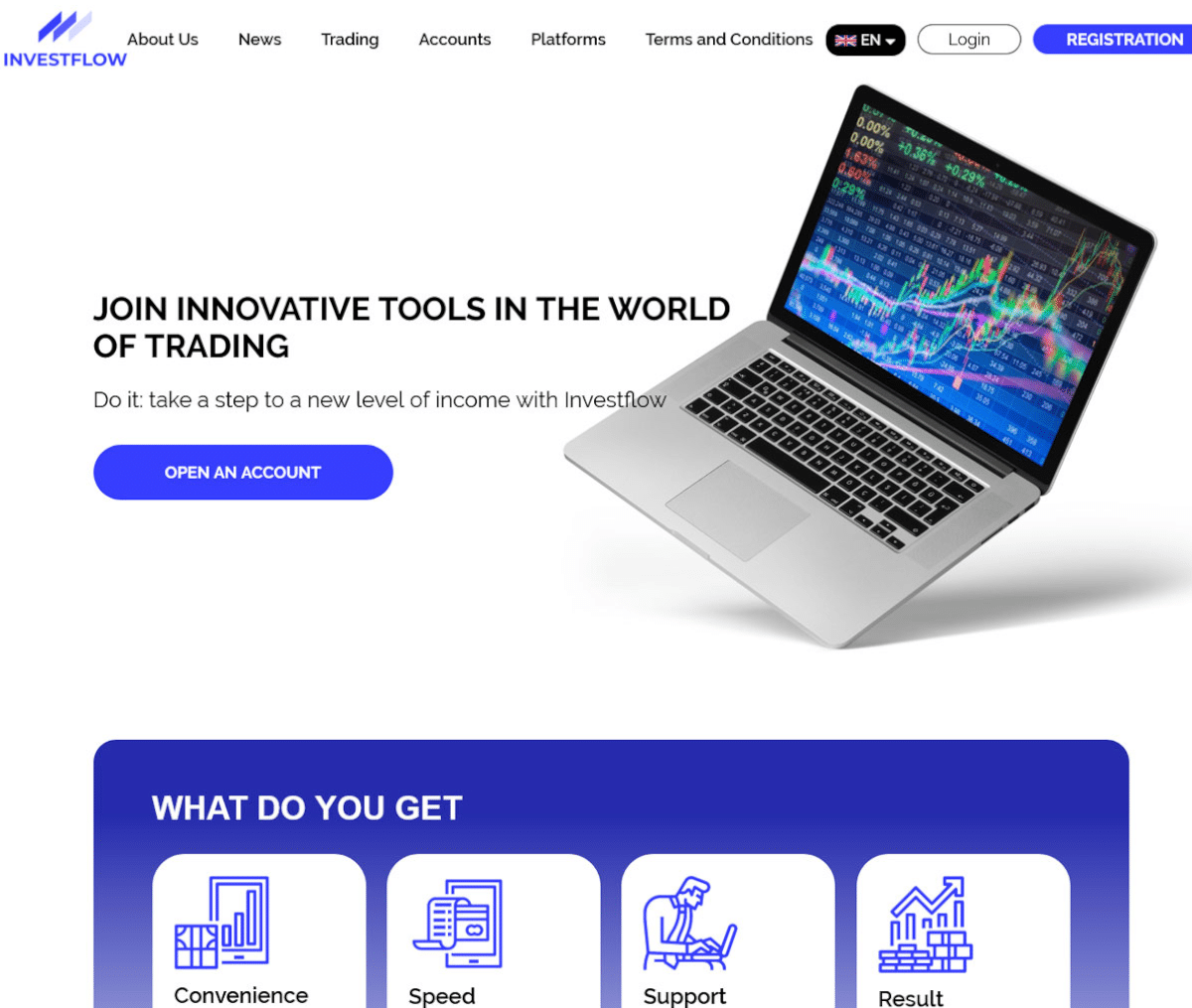 Página web de Investflow