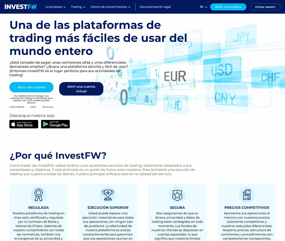 Página web de InvestFW