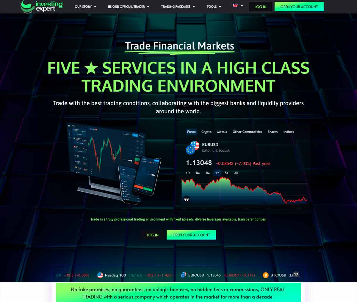 Página web de InvestingExpert