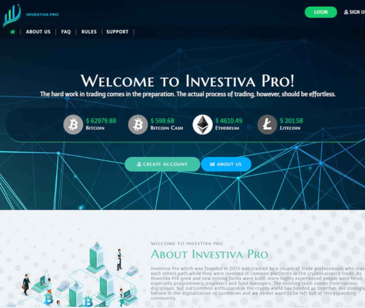 Página web de Investiva Pro