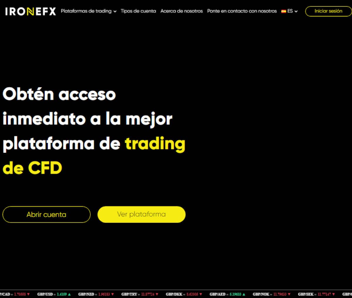 Página web de IroneFX