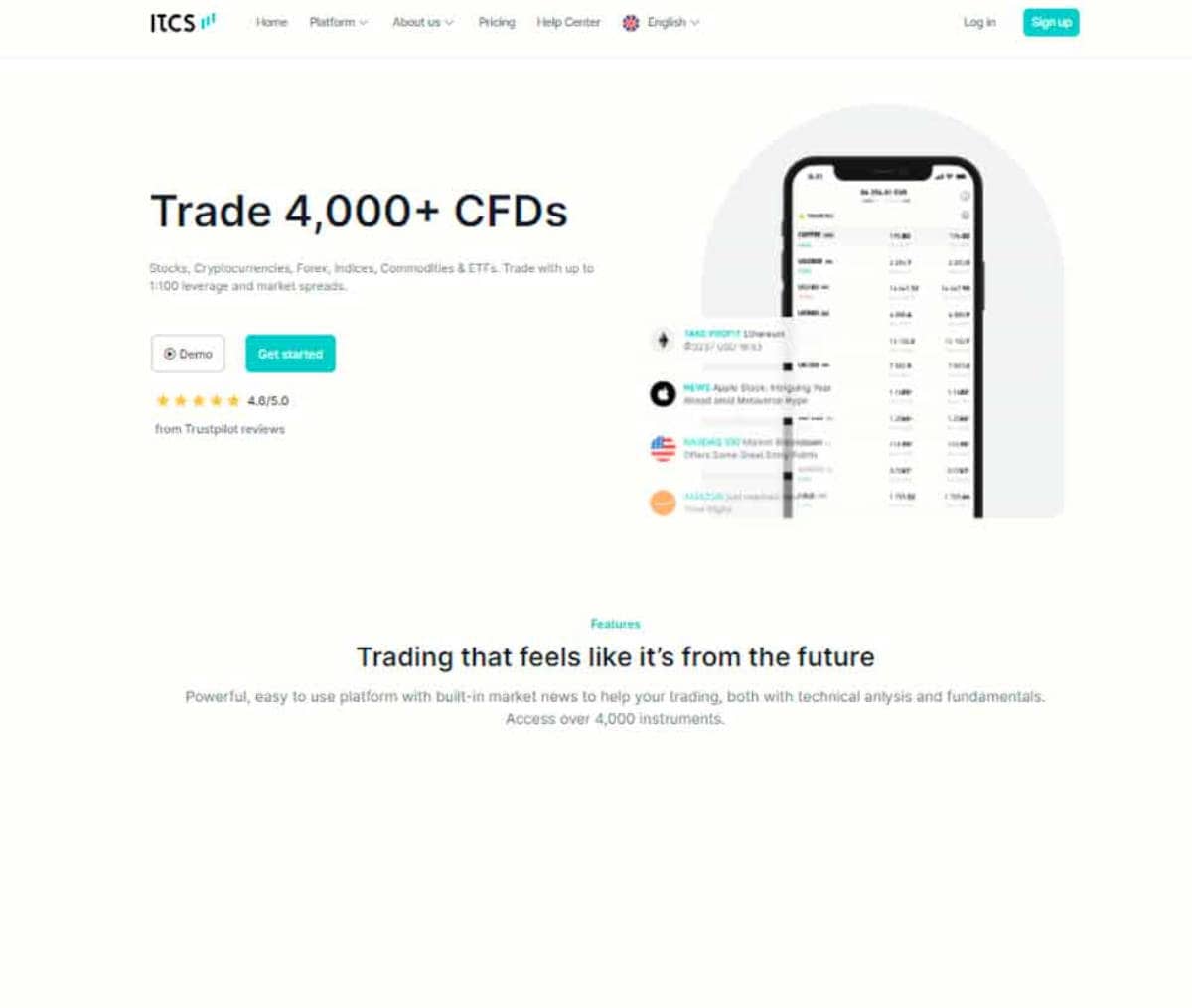 Página web de ITCS Trade