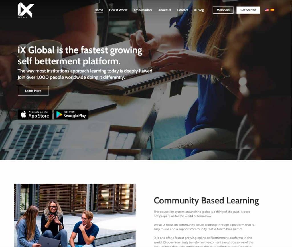 Sitio web de IX Global
