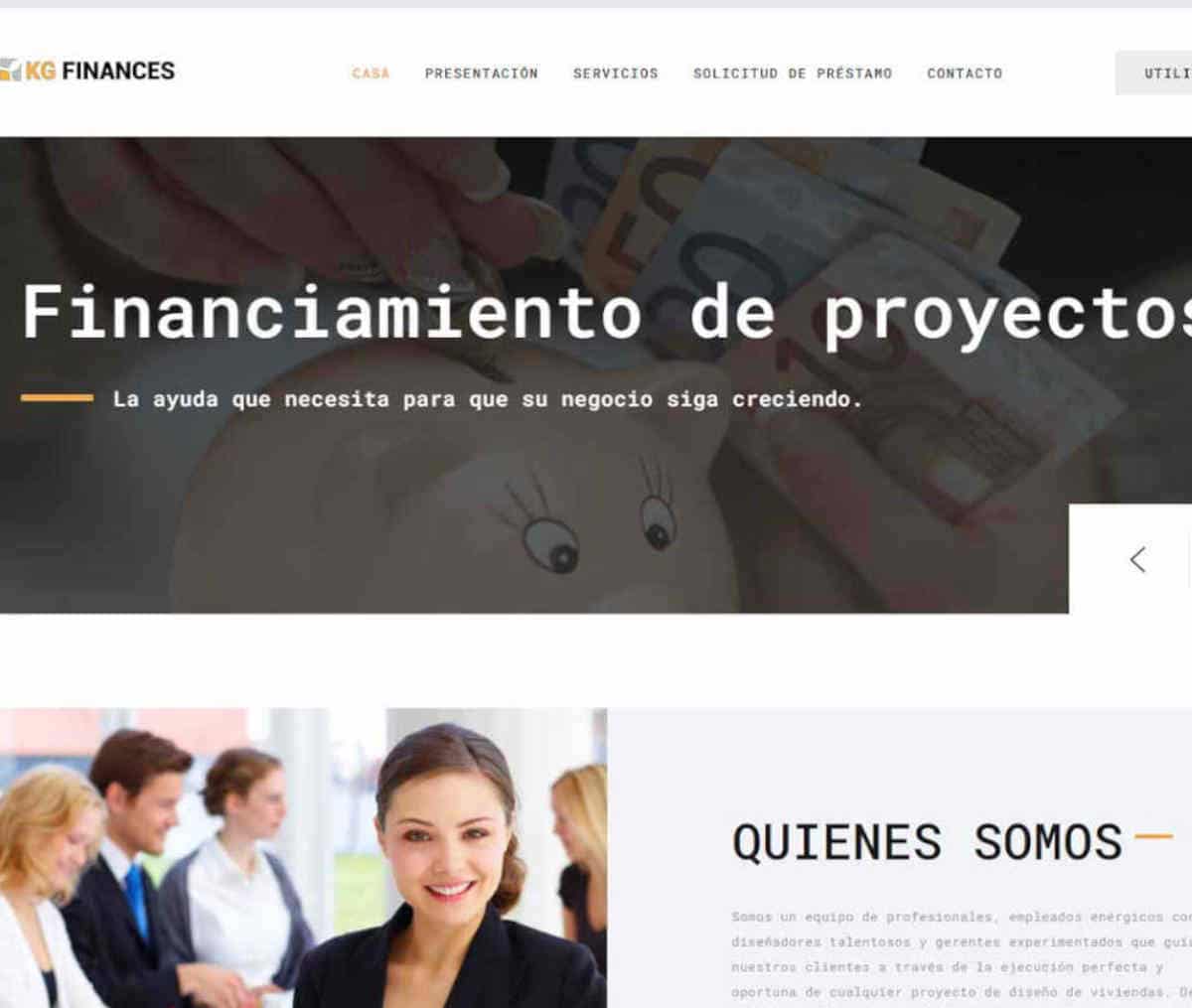 Página web de KG Finances