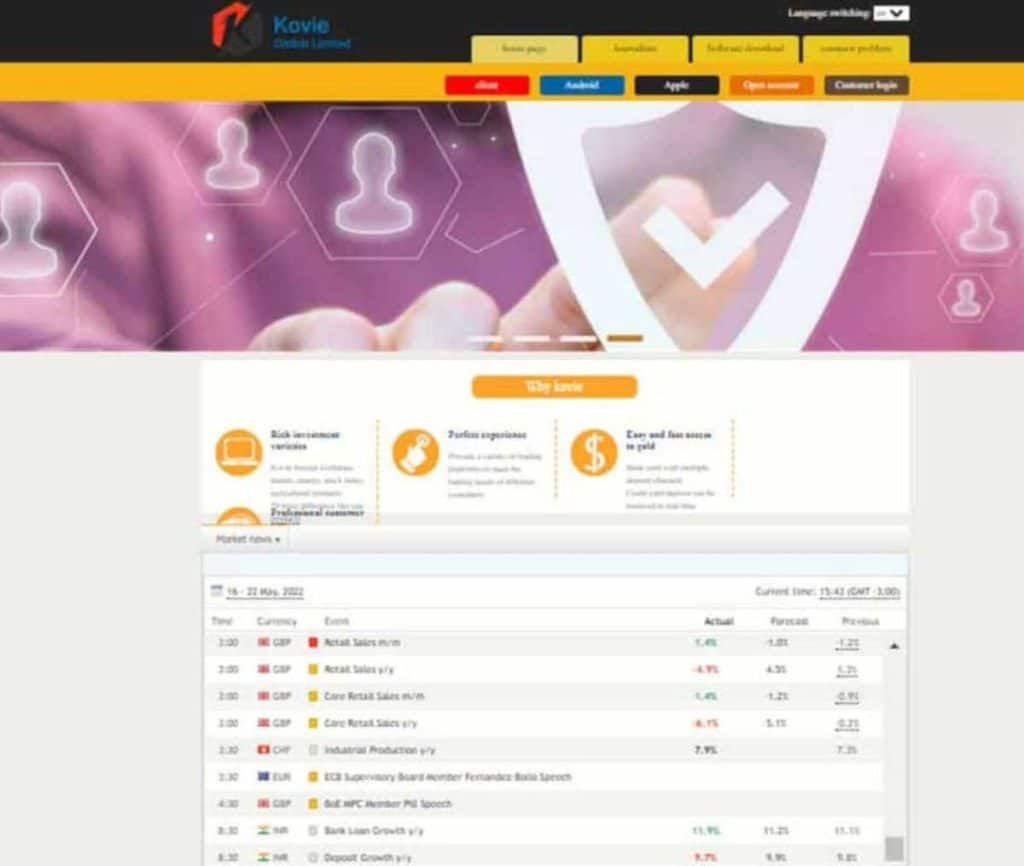 Sitio web de Kovie