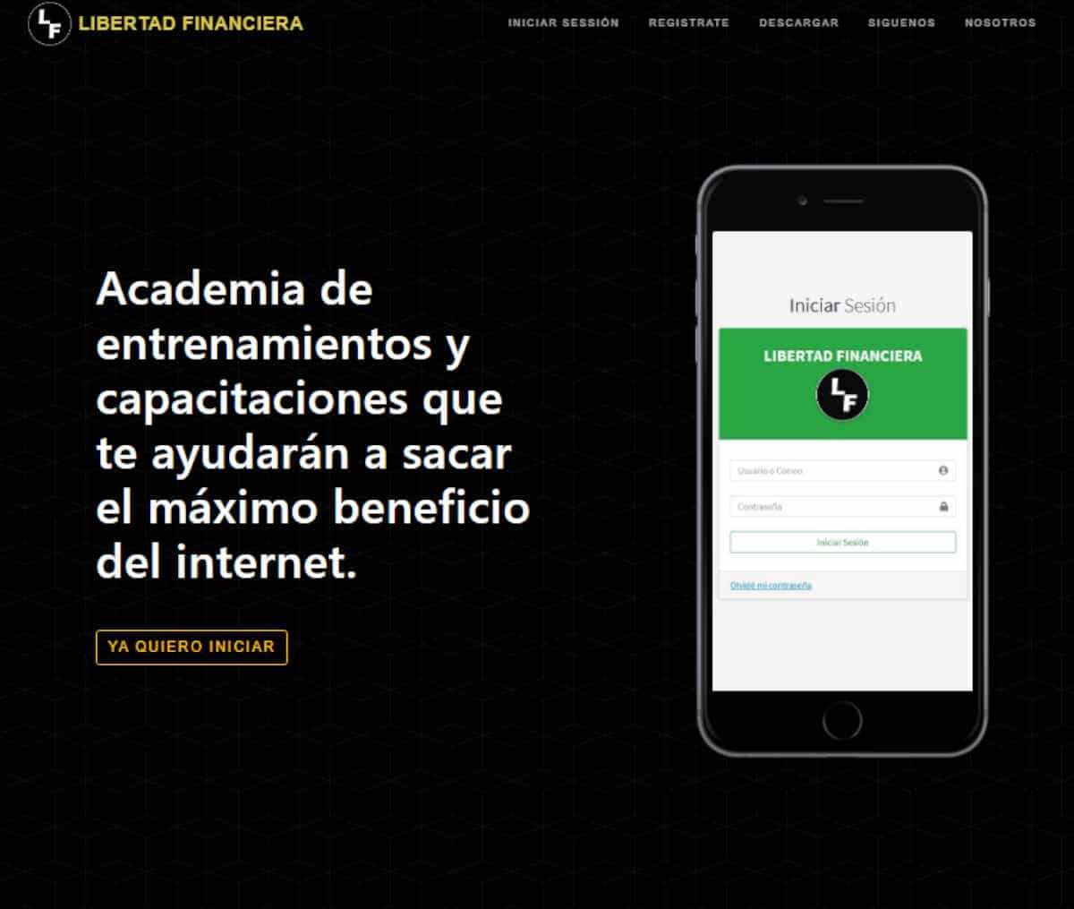 Página web de Libertad Financiera