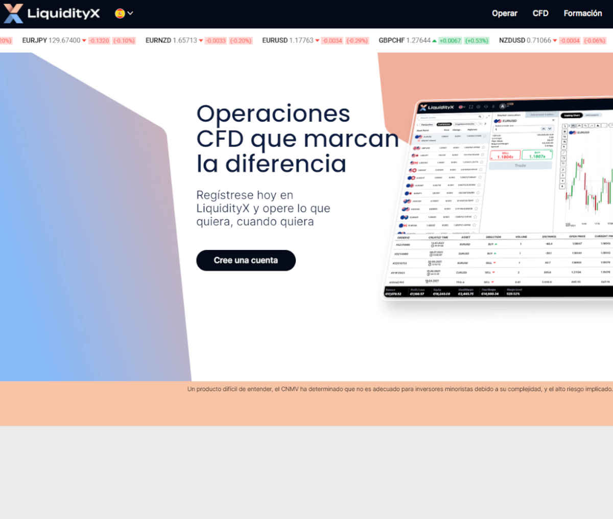 Página web de LiquidityX