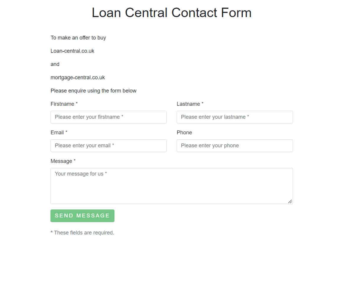 Página web de Loan Central