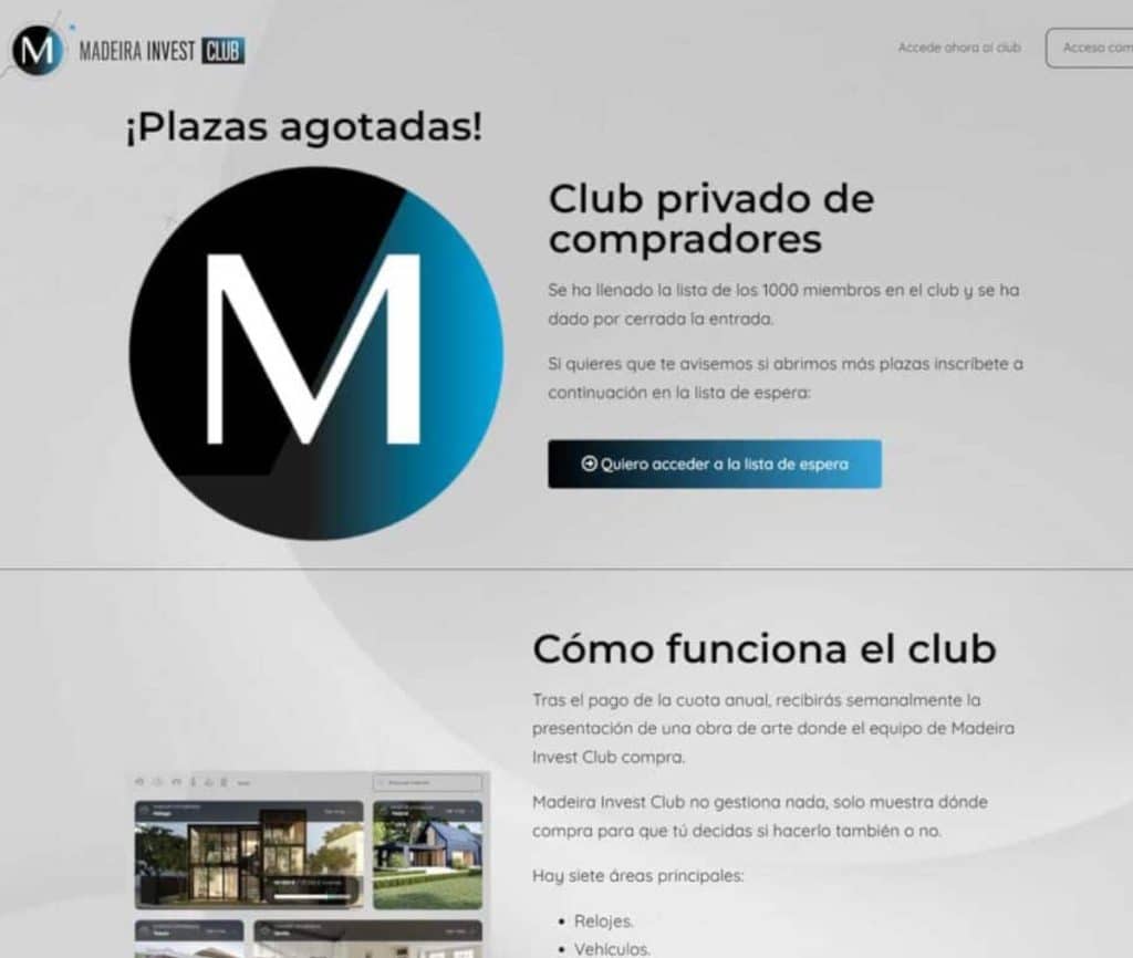 Sitio web de Madeira Invest Club