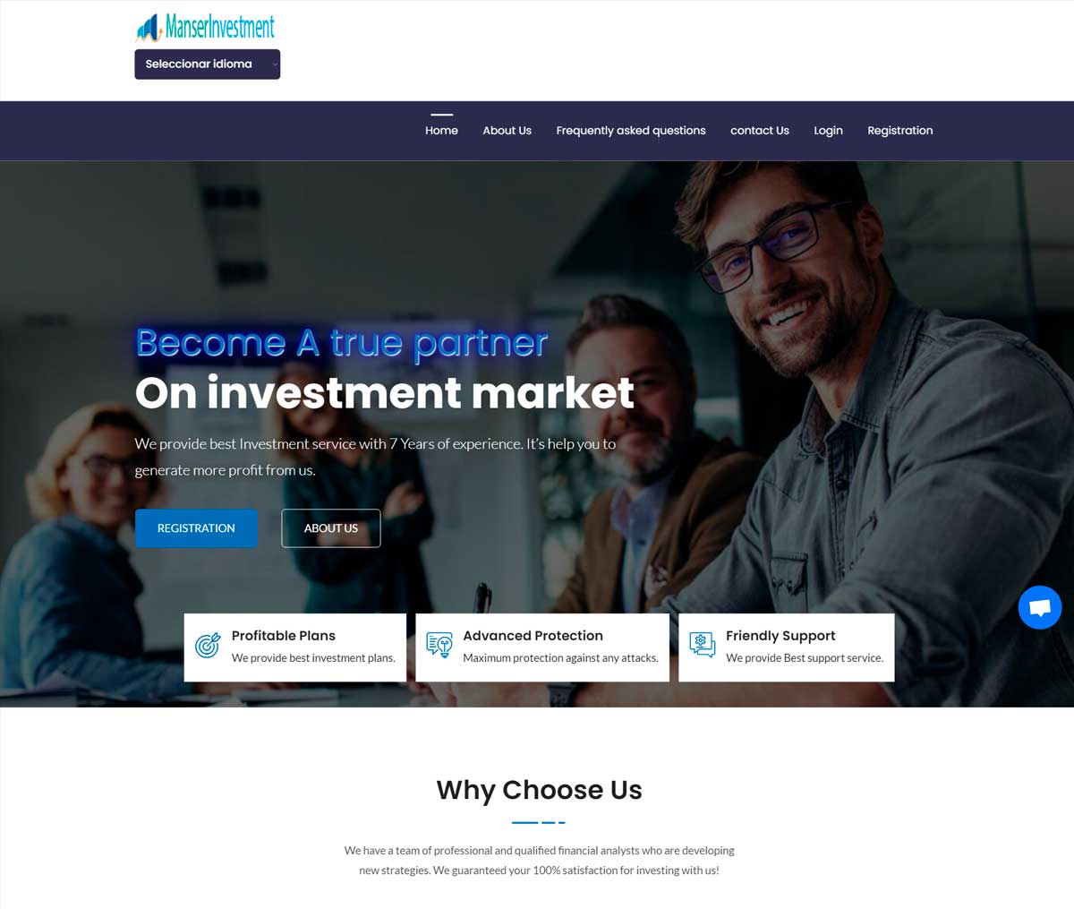 Página web de Manser Investment