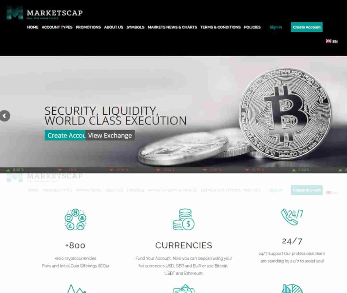 Página web de Marketscap