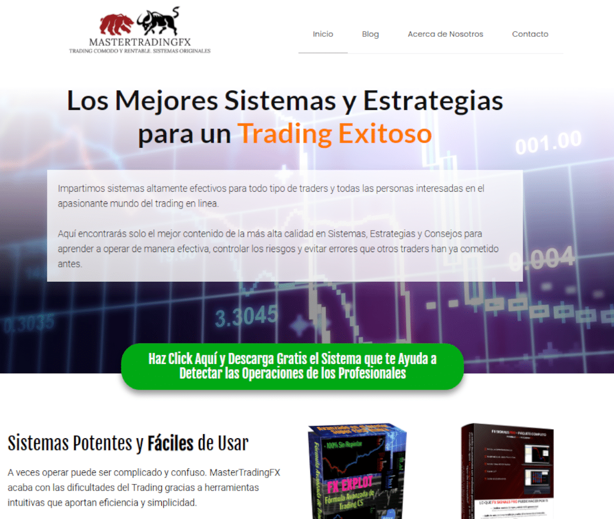 Página web de Master Trading Fx