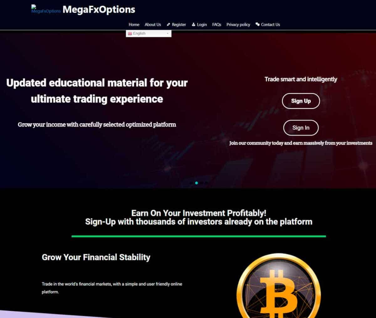 Página web de MegaFxOptions