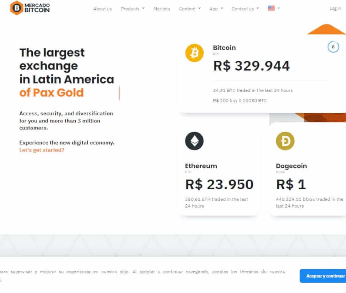 Página web de Mercado Bitcoin