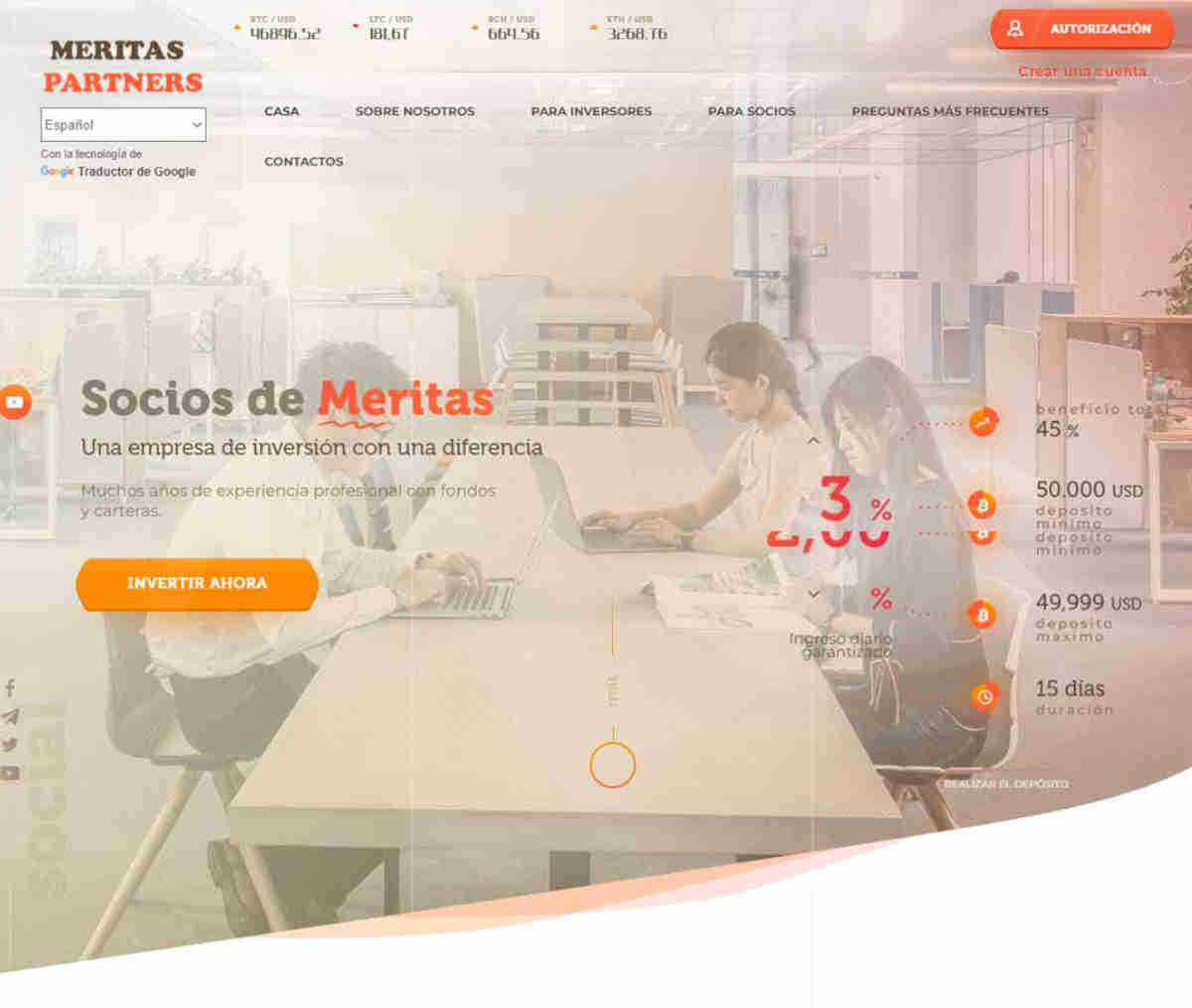 Página web de Meritas Partners