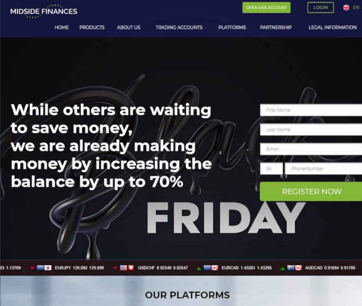 Página web de Midside Finances