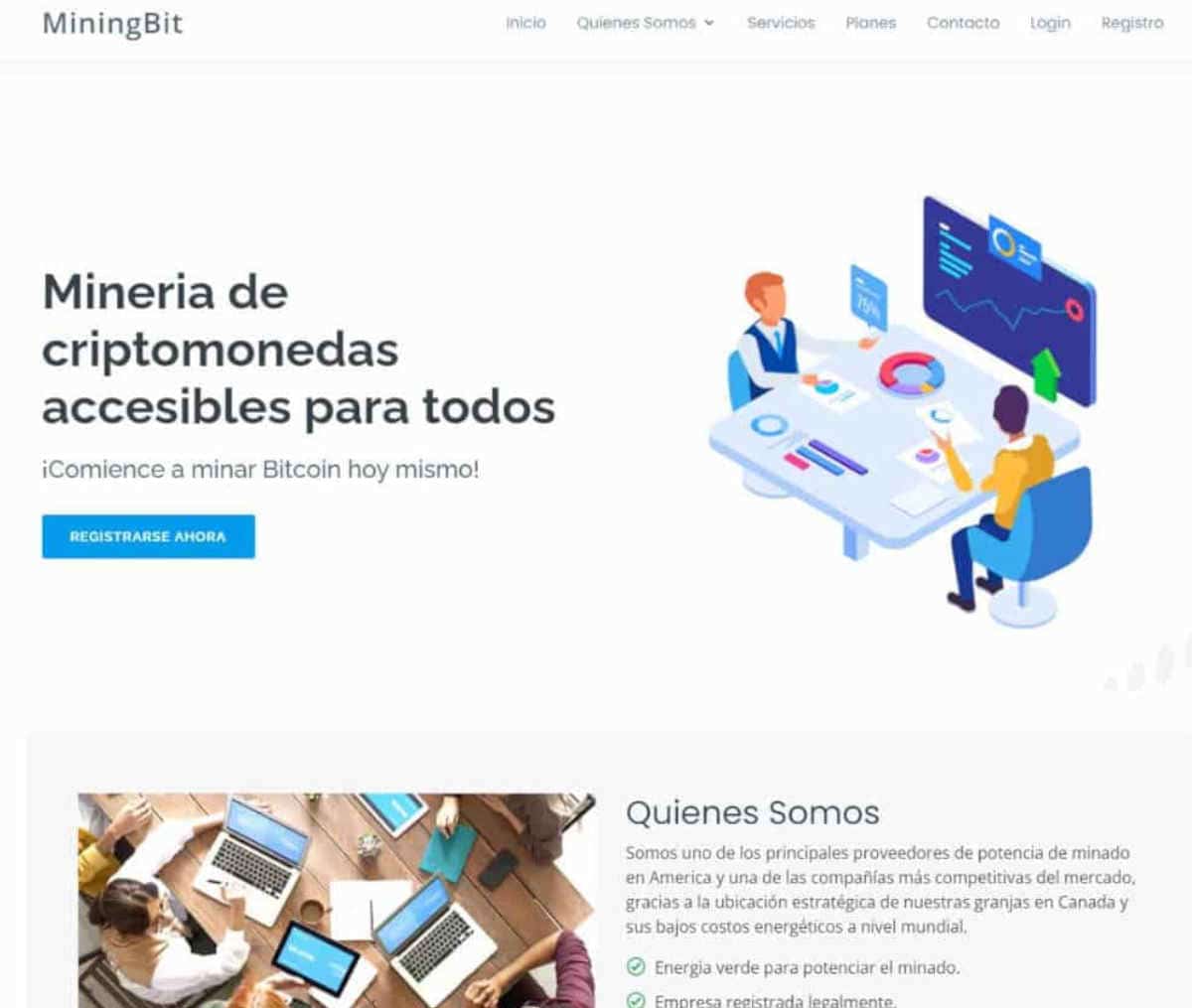 Página web de Miningbit