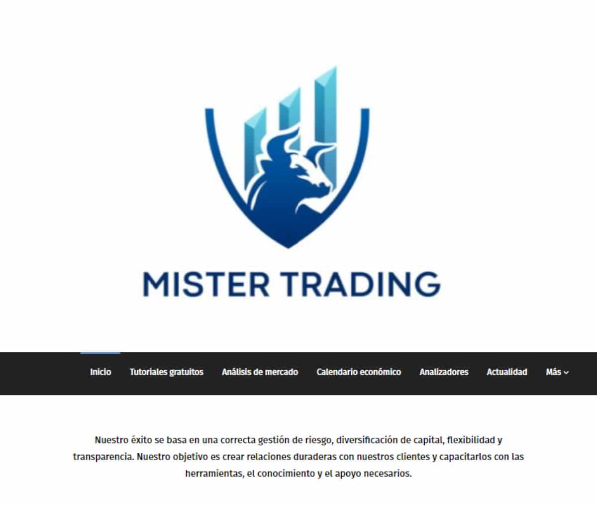 Página web de Mister Trading