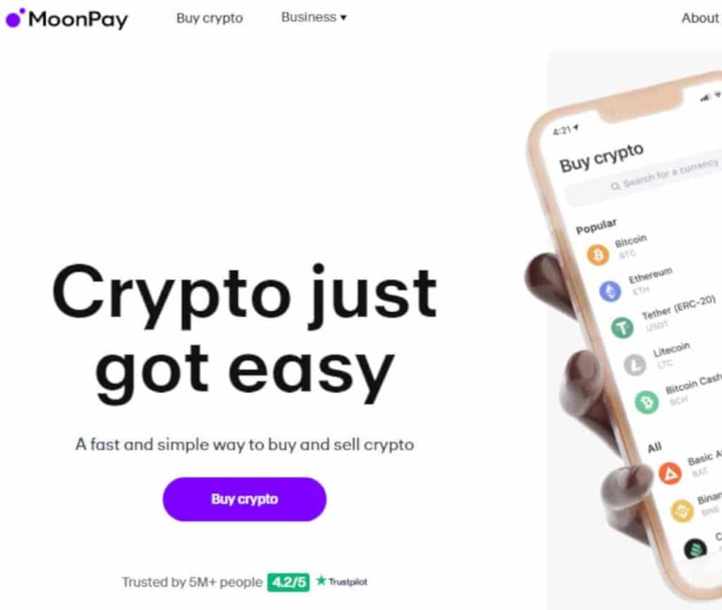 Sitio web de MOONPAY