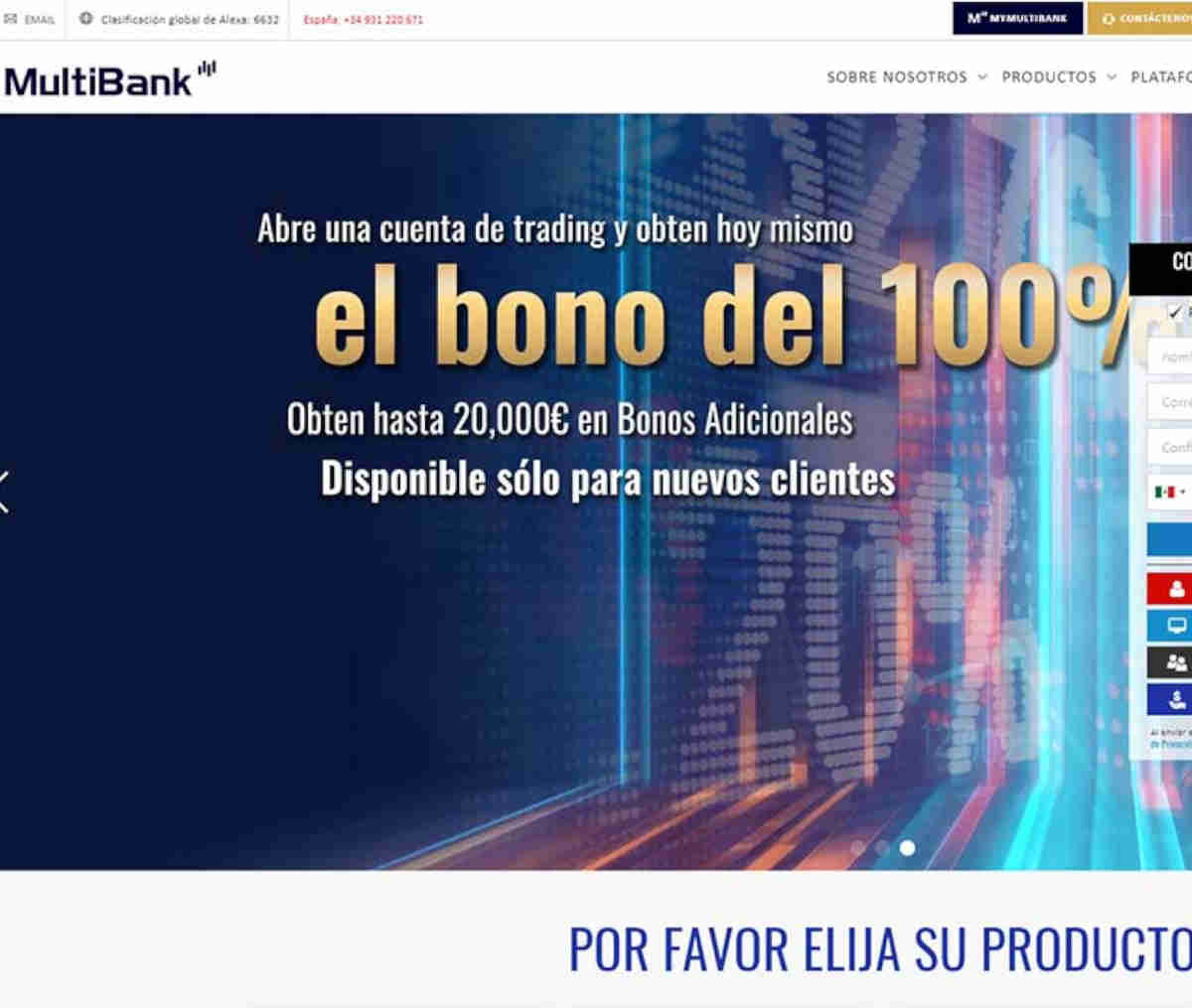 Página web de MULTIBANK