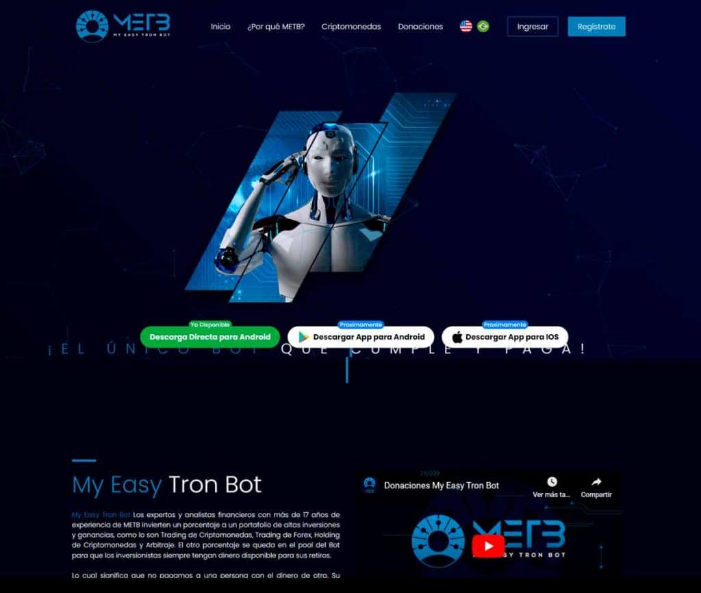 Sitio web de MyEasyTronBot