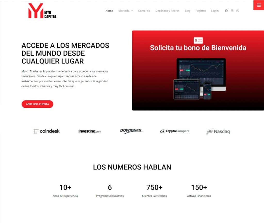 Sitio web de MYN Capital