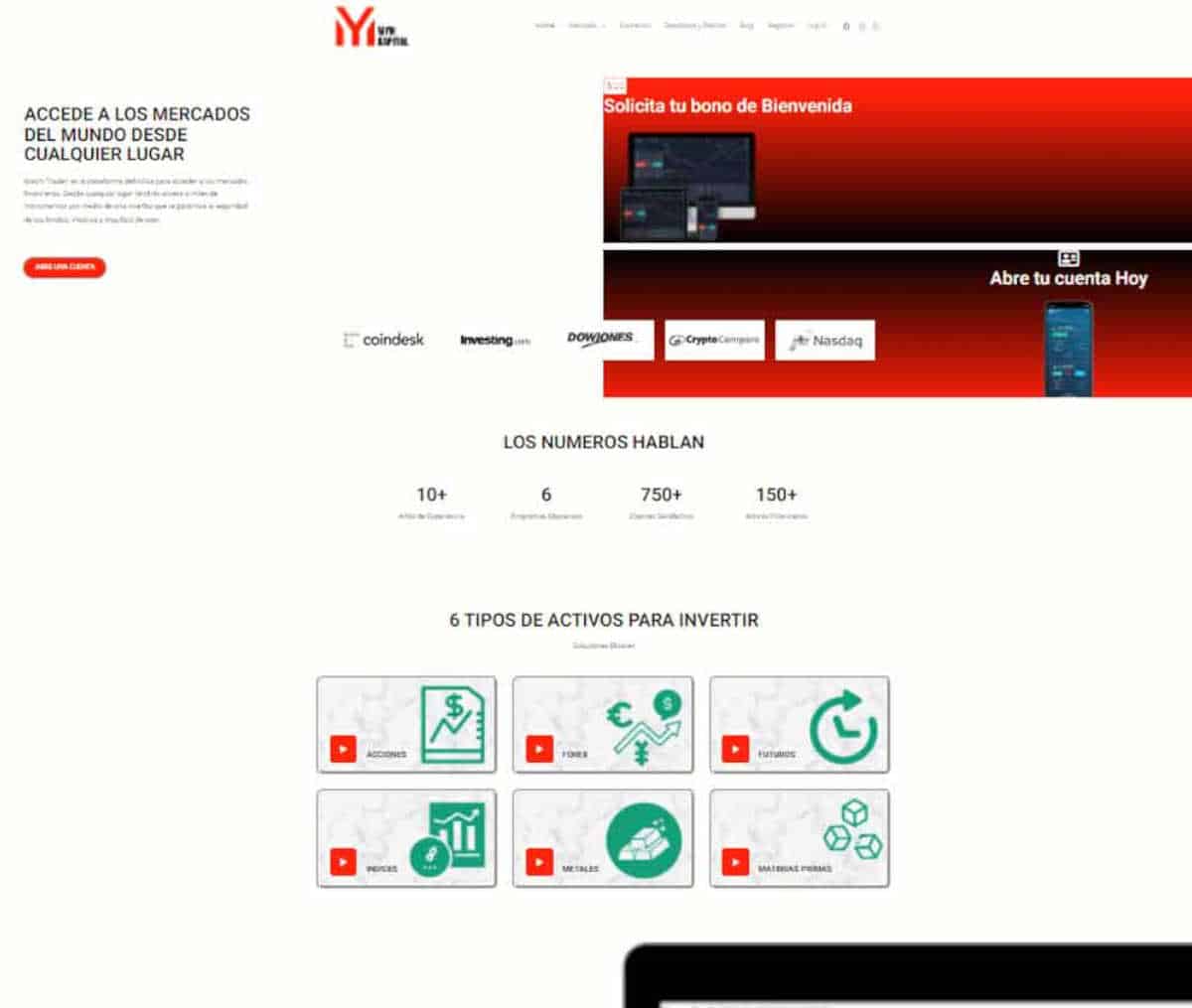 Página web de MYN Capital