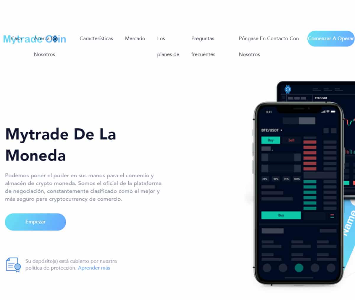 Página web de Mytrade Coin
