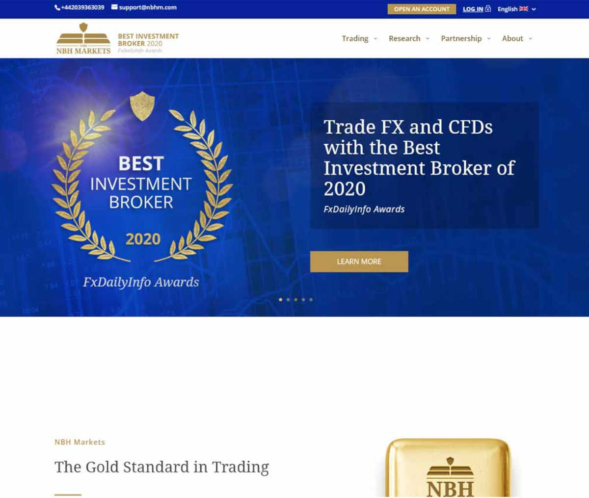 Página web de NBH Markets