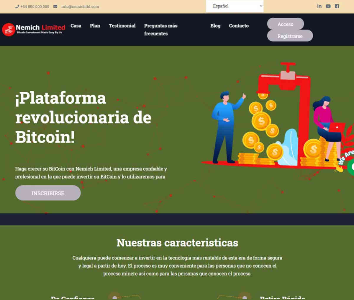 Página web de Nemich Limited