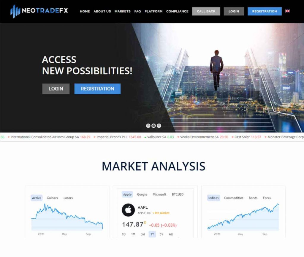 Sitio web de Neotradefx