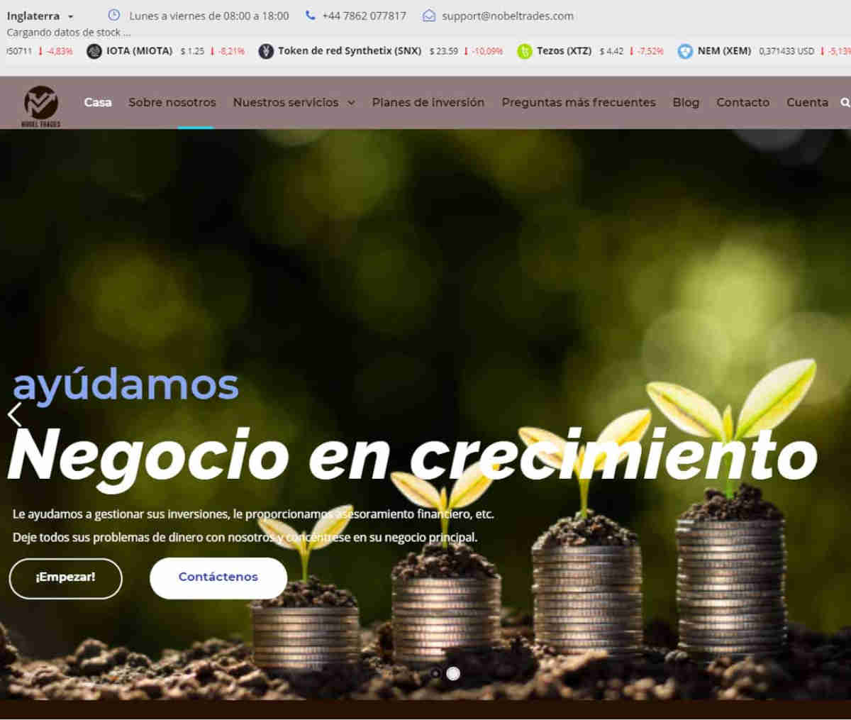 Página web de Nobel Trades