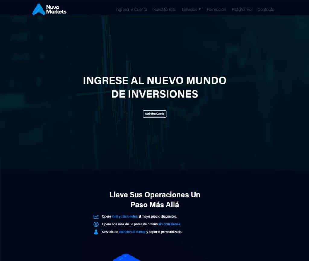 Sitio Web de Nuvo Markets