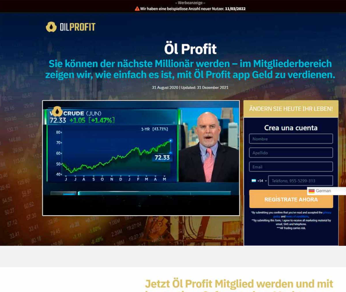 Página web de OilProfit