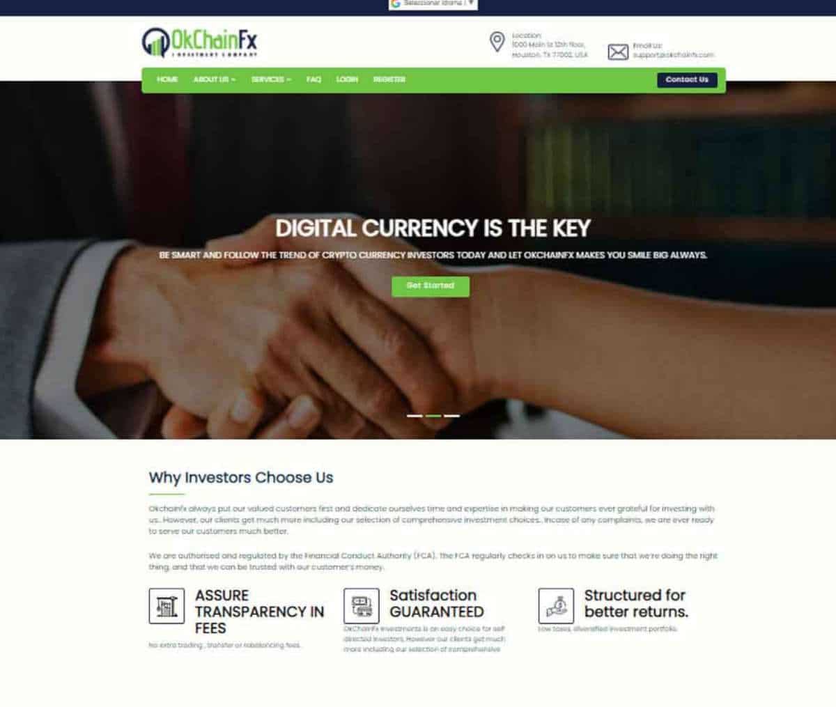 Página web de Okchainfx