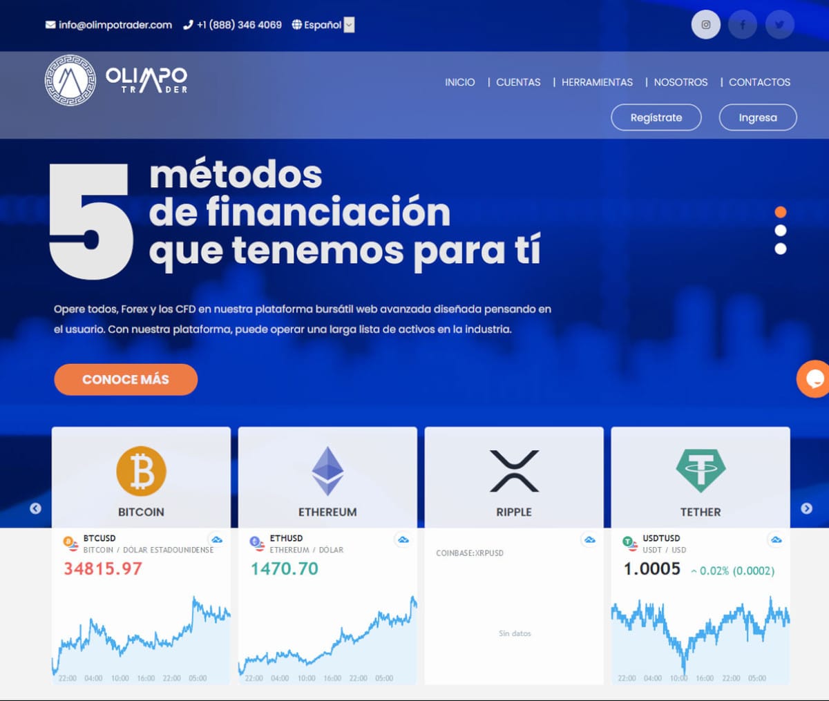 Página web de Olimpo Trader