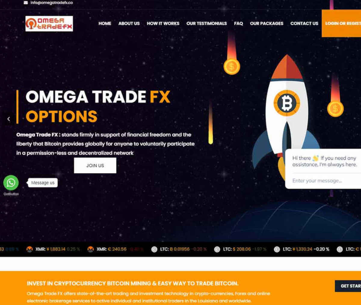Página web de Omega Trade Fx