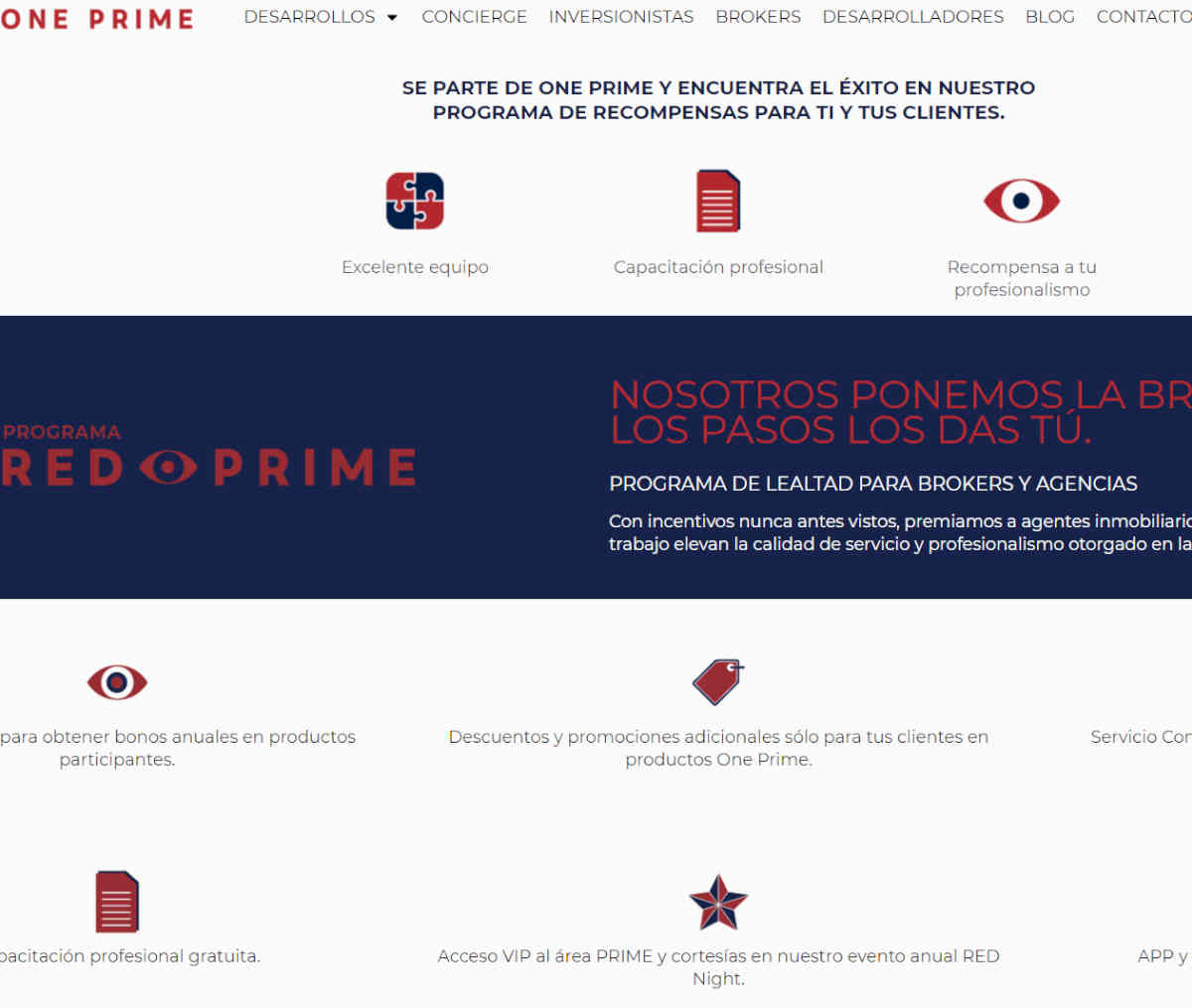 Página web de One Prime