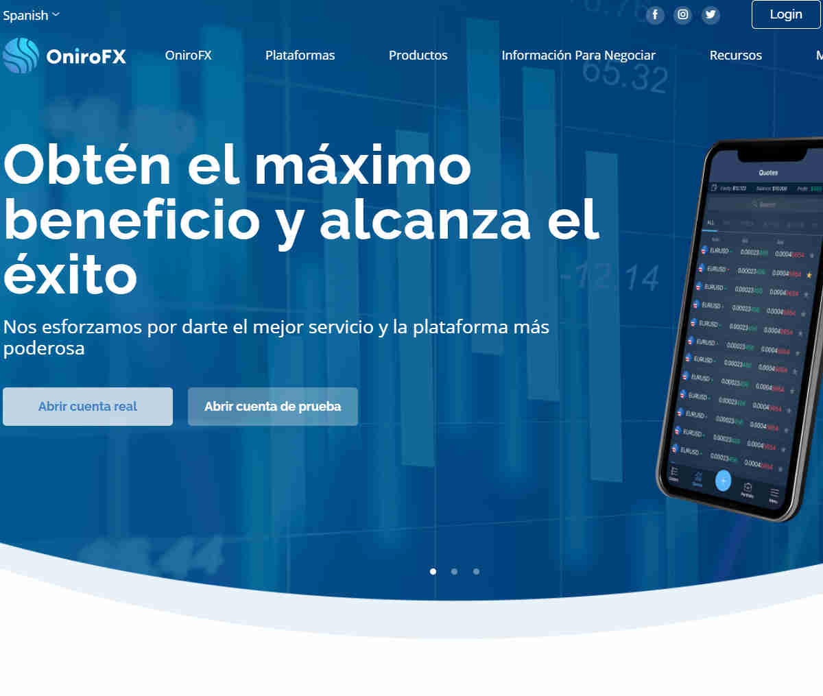 Página web de OniroFX