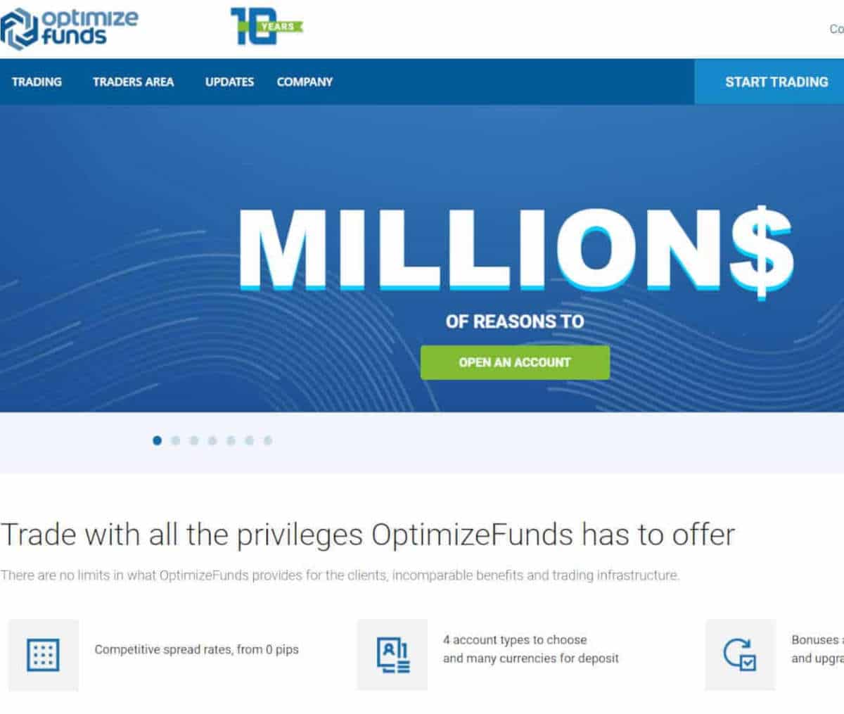 Página web de OptimizeFunds