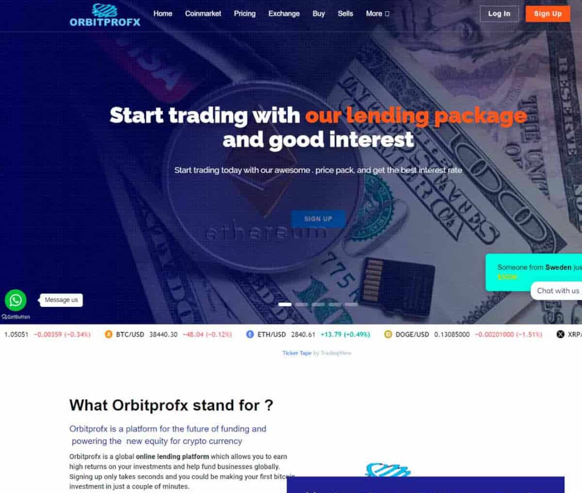 Página web de Orbitprofx