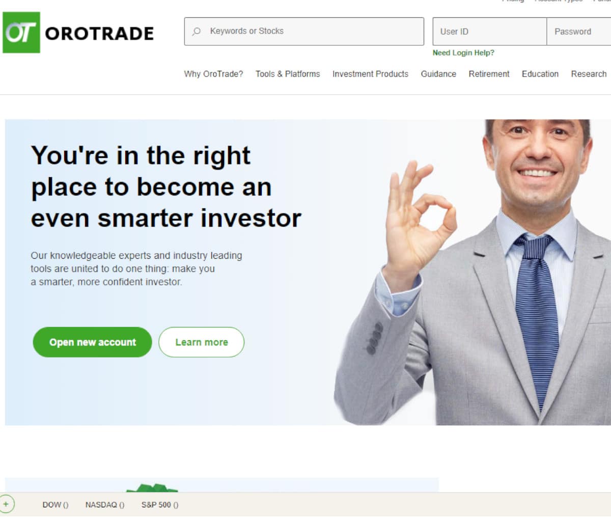 Página web de OroTrade