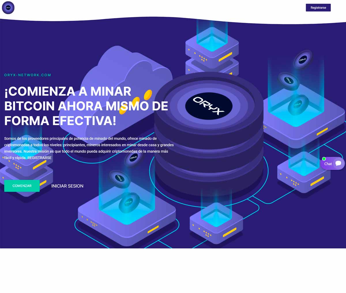 Página web de Oryx