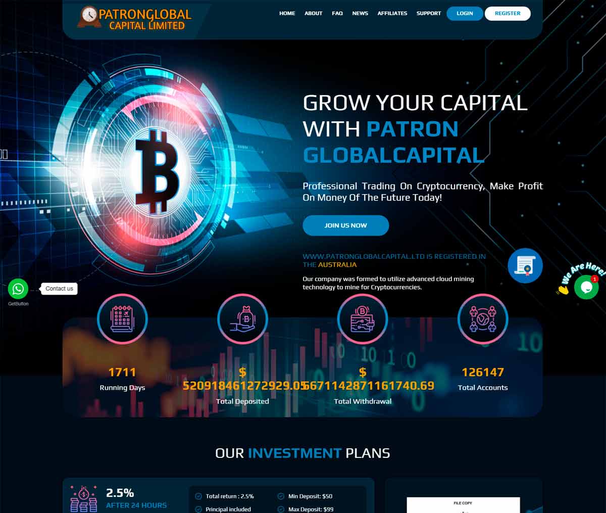 Página web de Patronglobalcapital.ltd