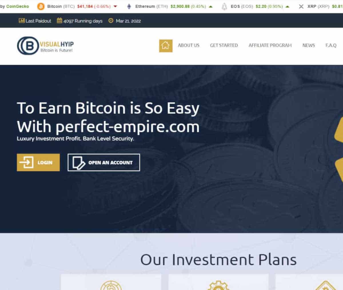 Página web de Perfect-empire.com