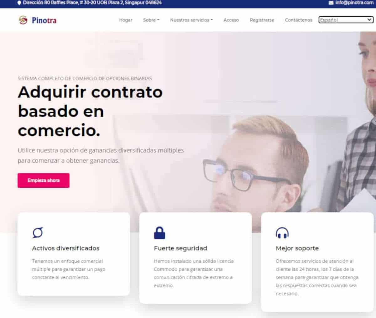 Página web de Pinotra