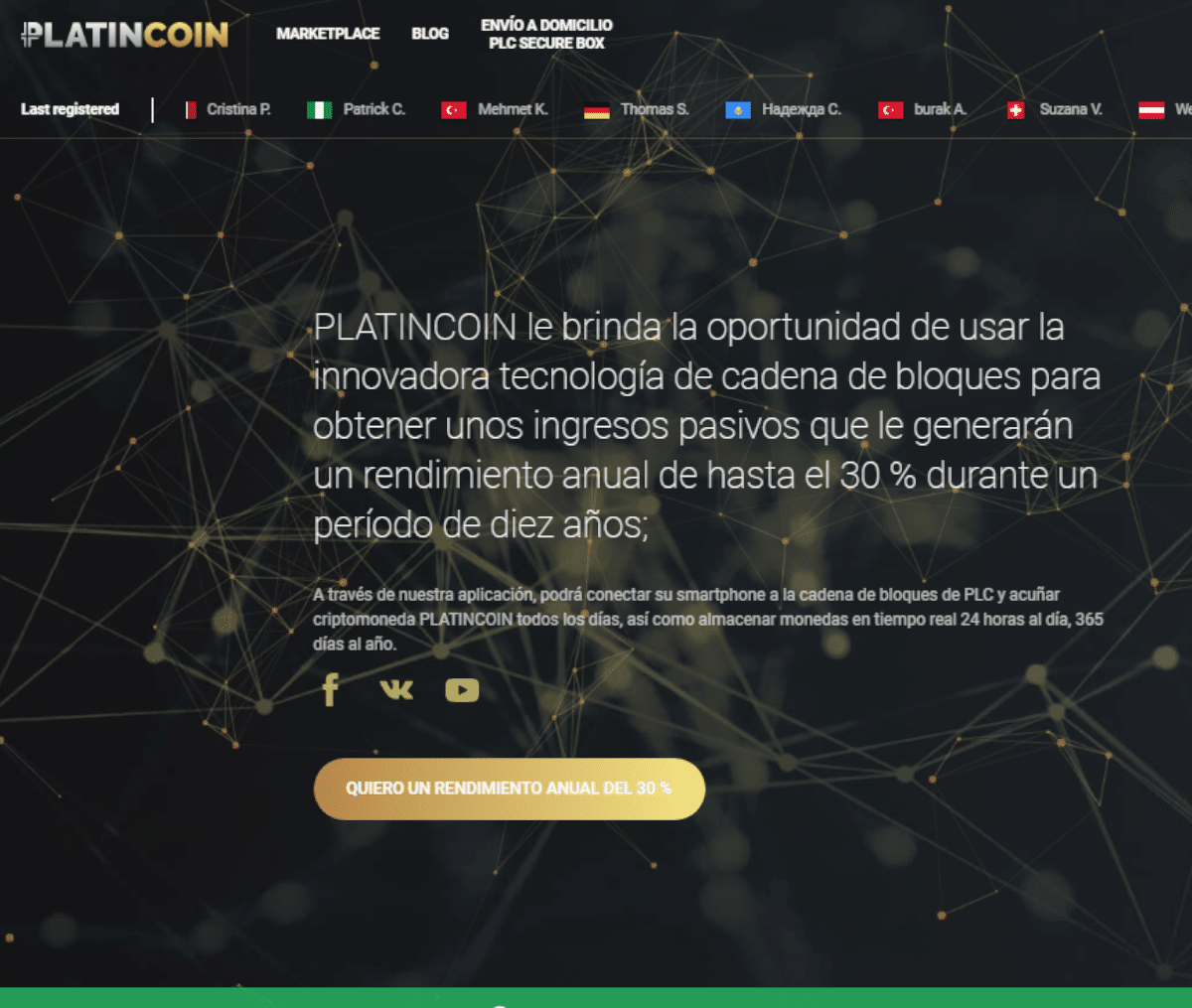 Página web de PlatinCoin