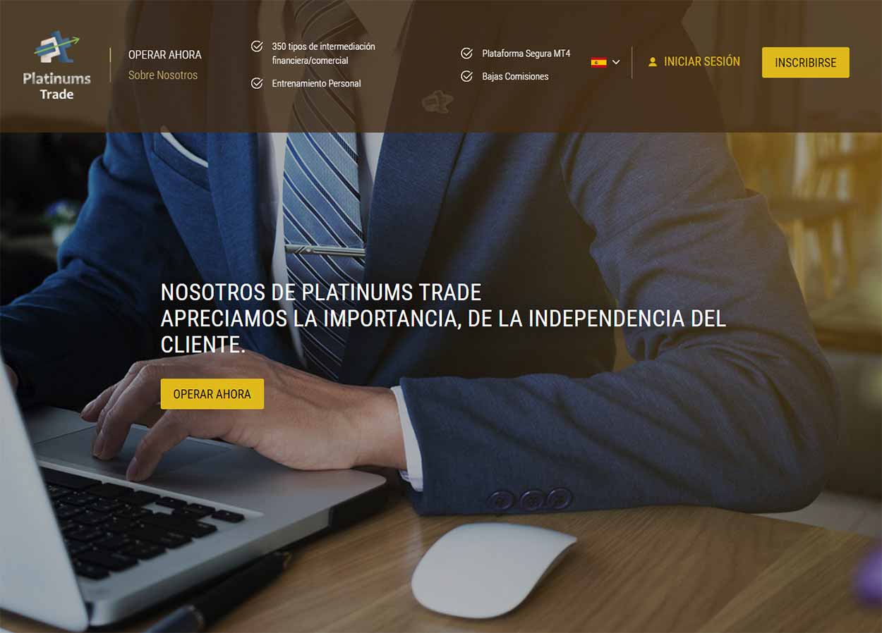 Página web de PlatinumsTrade